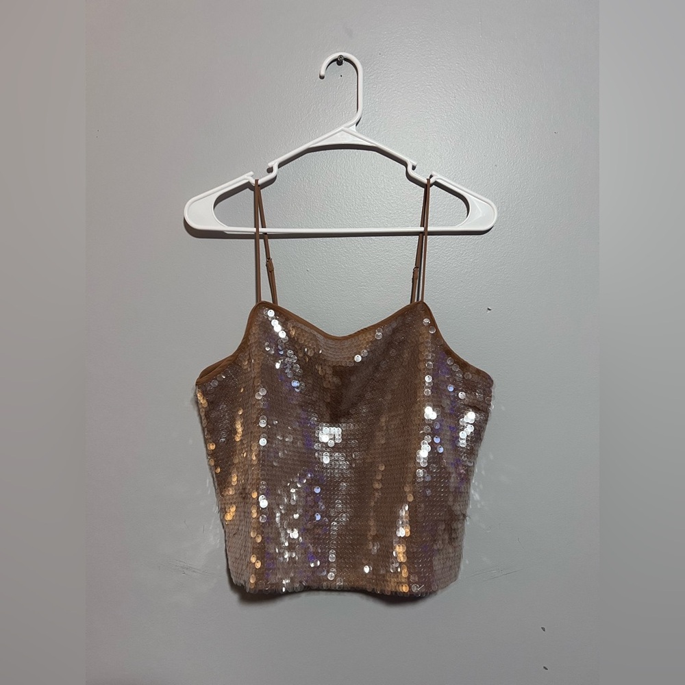 Madewell Sequin Square Neck Cami Size M